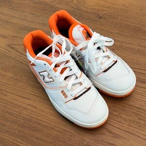 White and Orange Athletic Sneakers